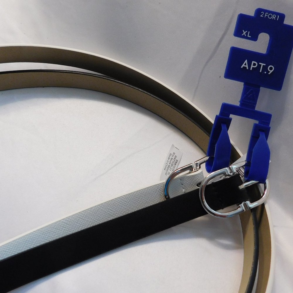 Apt. 9 Skinny Belts White and Black 2 Pack